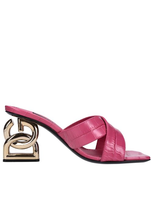 Leather mules DOLCE&GABBANA | CR1377 AH481 8Z421CICLAMINO